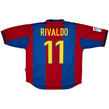 1998-00 Barcelona Home Shirt Rivaldo #11 - 8/10 - (L)