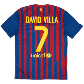 2011-12 Barcelona Home Shirt David Villa #7 - 6/10 - (M)