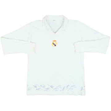 2002-03 Real Madrid 'Signed' Cotton L/S Shirt - 5/10 - (L)