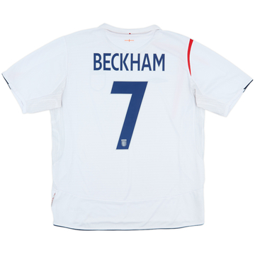 2005-07 England Home Shirt Beckham #7 - 6/10 - (XL)