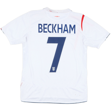 2005-07 England Home Shirt Beckham #7 - 6/10 - (XL.Boys)