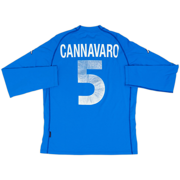 2000-01 Italy Home L/S Shirt Cannavaro #5 - 5/10 - (XL)
