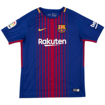 2017-18 Barcelona Home Shirt - 8/10 - (L.Boys)