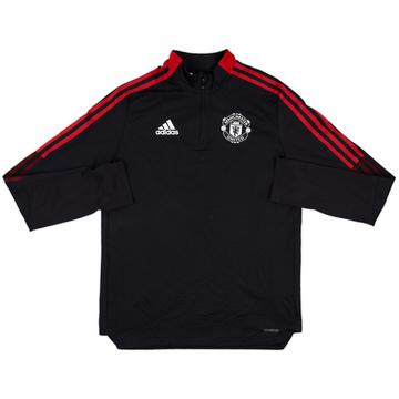 2021-22 Manchester United adidas 1/4 Zip Drill Top - 8/10 - (XL.Boys)