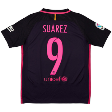 2016-17 Barcelona Away Shirt Suarez #9 - 8/10 - (XL.Boys)