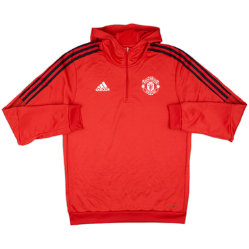 2022-23 Manchester United adidas 1/4 Zip Hooded Drill Top - 7/10 - (M)