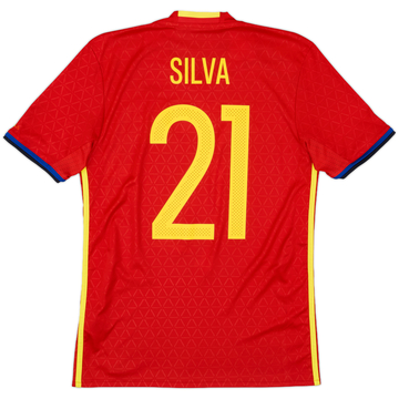 2016-17 Spain Home Shirt Silva #21 - 9/10 - (S)