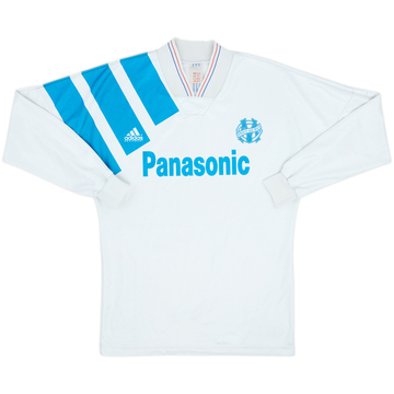 1991-92 Olympique Marseille Home L/S Shirt - 8/10 - (S)