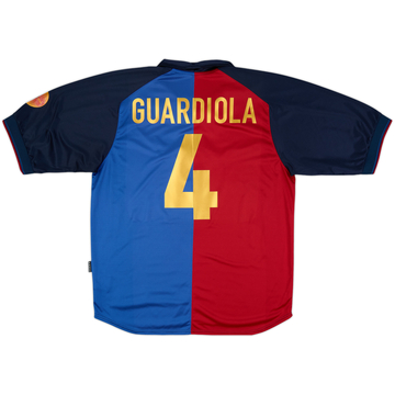 1999-00 Barcelona Centenary Home Shirt Guardiola #4 - 8/10 - (XL)
