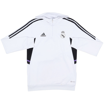 2022-23 Real Madrid adidas 1/4 Zip Hooded Sweat Top - 6/10 - (M)