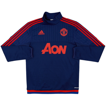 2015-16 Manchester United adidas 1/4 Zip Drill Top - 10/10 - (S)