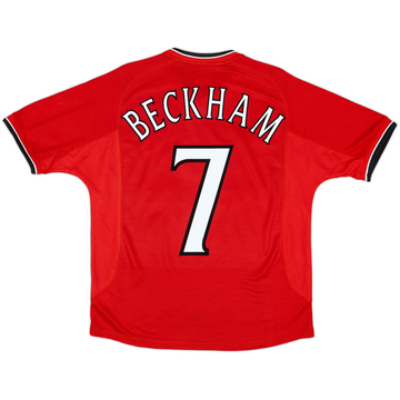 2000-02 Manchester United Home Shirt Beckham #7 - 9/10 - (Y)