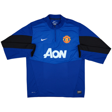 2013-14 Manchester United Nike 1/4 Zip Drill Top - 9/10 - (XL)