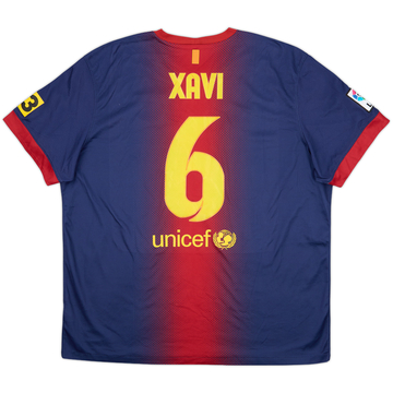 2012-13 Barcelona Home Shirt Xavi #6 - 6/10 - (XXL)