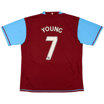 2007-08 Aston Villa Home Shirt Young #7 - 5/10 - (XL)