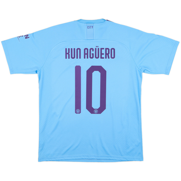 2019-20 Manchester City Home Shirt Kun Aguero #10 - 9/10 - (L)