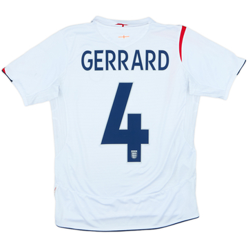 2005-07 England Home Shirt Gerrard #4 - 7/10 - (XL.Boys)