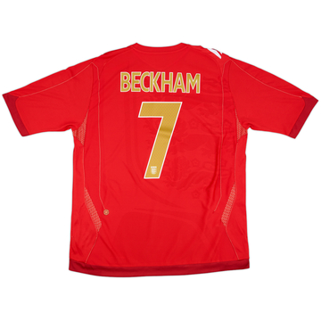 2006-08 England Away Shirt Beckham #7 - 6/10 - (XL)