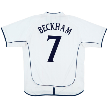 2001-03 England Home Shirt Beckham #7 - 6/10 - (XL)