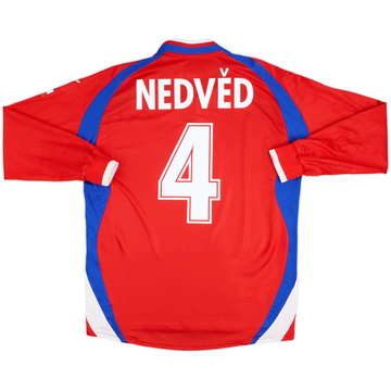 2000-02 Czech Republic Home L/S Shirt Nedved #4 - 8/10 - (L)