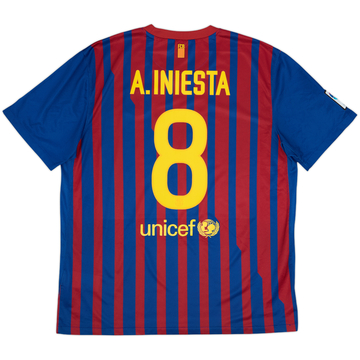 2011-12 Barcelona Home Shirt A.Iniesta #8 - 8/10 - (XL)
