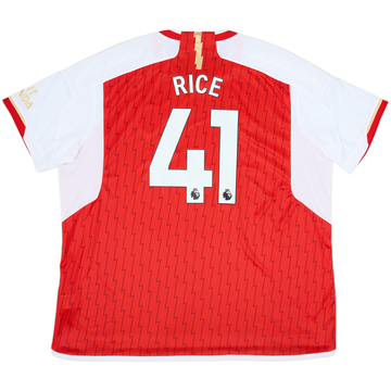 2023-24 Arsenal Home Shirt Rice #41 - 9/10 - (3XL)