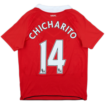 2010-11 Manchester United Home Shirt Chicharito #14 - 7/10 - (L.Boys)