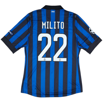 2011-12 Inter Milan Player Issue Home Shirt Milito #22 - 5/10 - (L)