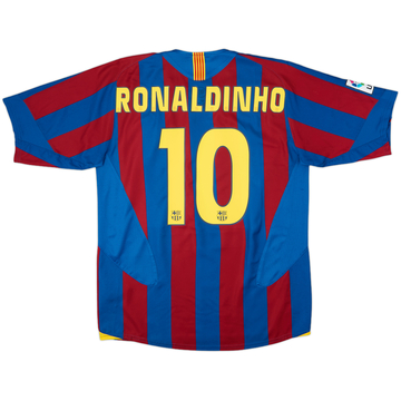 2005-06 Barcelona Home Shirt Ronaldinho #10 - 8/10 - (M)