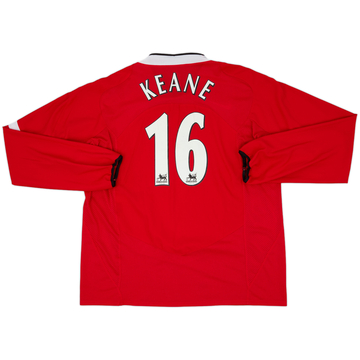 2004-06 Manchester United Home L/S Shirt Keane #16 - 8/10 - (XXL)