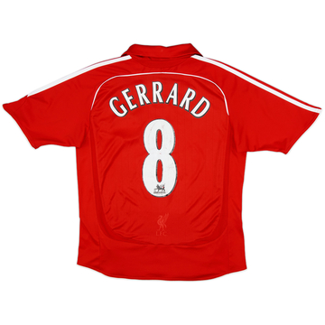 2006-08 Liverpool Home Shirt Gerrard #8 - 6/10 - (L.Boys)
