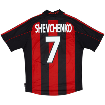 2000-02 AC Milan Home Shirt Shevchenko #7 - 8/10 - (M)