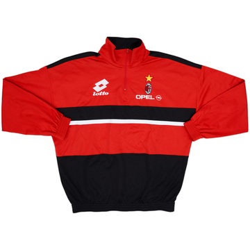 1995-96 AC Milan Lotto 1/4 Zip Training Top - 9/10 - (L)