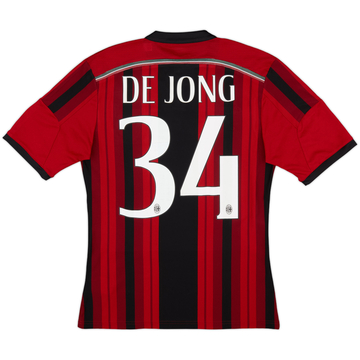 2014-15 AC Milan Home Shirt De Jong #34 - 6/10 - (S)