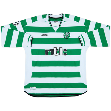 2001-03 Celtic Home L/S Shirt Sutton #9 - 4/10 - (XXL)