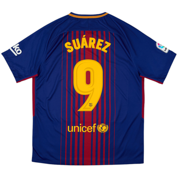 2017-18 Barcelona Home Shirt Suarez #9 - 10/10 - (L)
