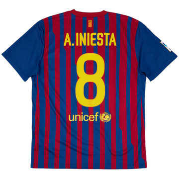 2011-12 Barcelona Home Shirt A.Iniesta #8 - 8/10 - (L)