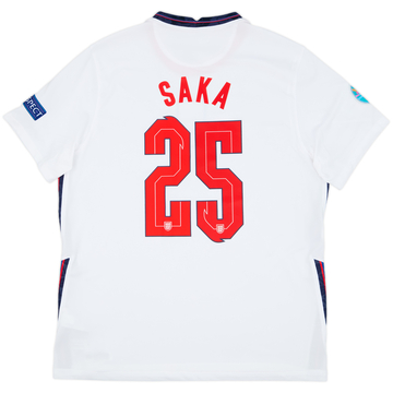 2020-22 England Home Shirt Saka #25 - 8/10 - (XL)