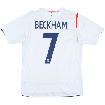 2005-07 England Home Shirt Beckham #7 - 5/10 - (M)