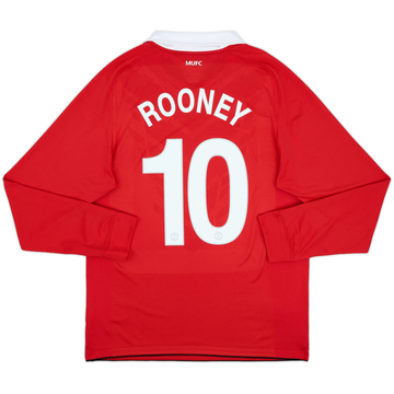 2010-11 Manchester United Home L/S Shirt Rooney #10 - 10/10 - (L)