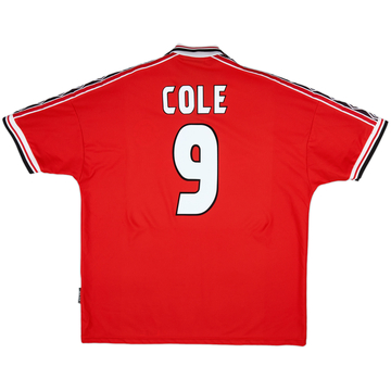 1998-00 Manchester United Home Shirt Cole #9 - 8/10 - (XXL)