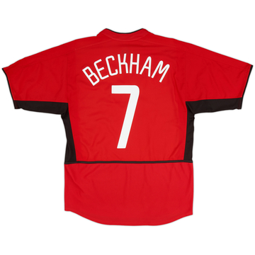 2002-04 Manchester United Home Shirt Beckham #7 - 6/10 - (L)