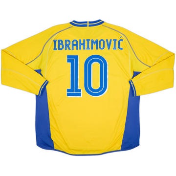 2003-04 Sweden Home L/S Shirt Ibrahimovic #10 - 8/10 - (XXL)