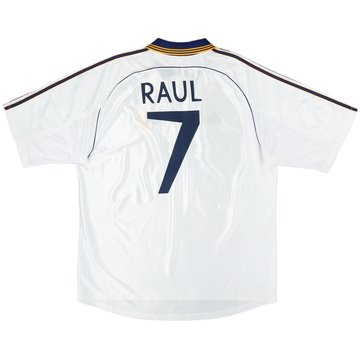 1998-00 Real Madrid Home Shirt Raul #7 - 9/10 - (XL)