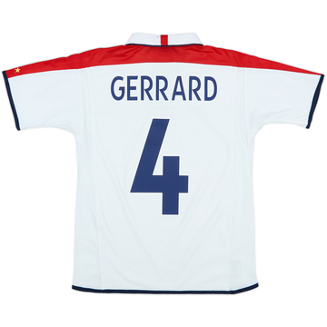 2003-05 England Home Shirt Gerrard #4 - 8/10 - (XL.Boys)