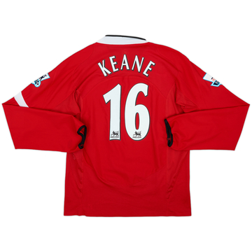 2004-06 Manchester United Home L/S Shirt Keane #16 - 7/10 - (M)