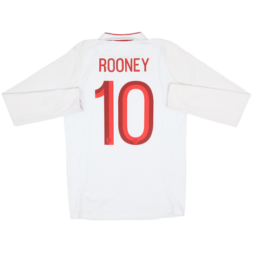 2012-13 England Home L/S Shirt Rooney #10 - 6/10 - (M)