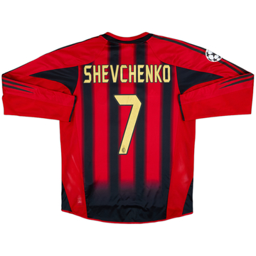 2004-05 AC Milan Home L/S Shirt Shevchenko #7 - 7/10 - (M)