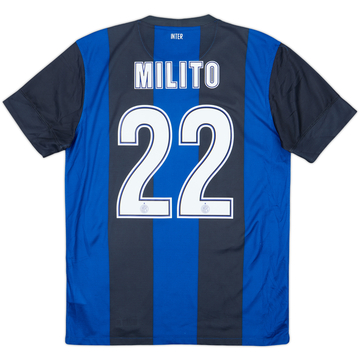 2012-13 Inter Milan Home Shirt Milito #22 - 7/10 - (M)