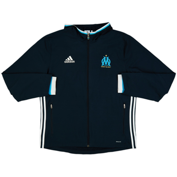 2015-16 Olympique Marseille adidas Hooded Track Jacket - 8/10 - (L)